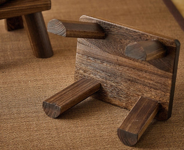 Dining Table Stool, Shoe-changing Stool, Solid Wood low Stool, Paulownia Wood Stool, Children's Wooden Stool, Sofa Stool-LargePaintingArt.com