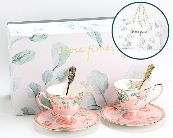 Luxury Tea Cup with Saucer, Elegant Coffee Cup, Porcelain Tea cups, Ceramic Tea Cup Set, British Tea Cup Set, Afternoon Tea Cup with Saucer Set-LargePaintingArt.com