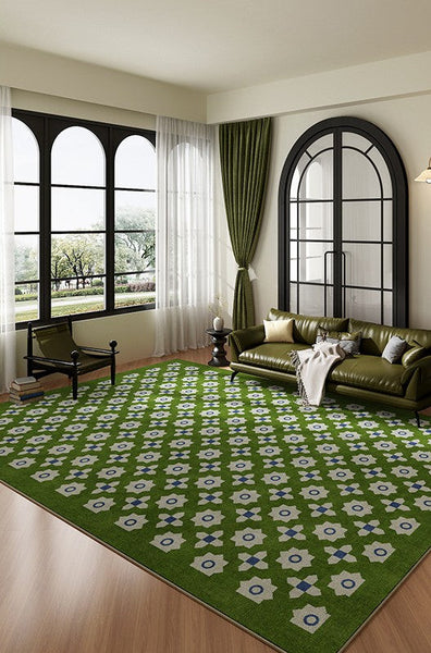 Minimalist Modern Rugs for Bedroom, Colorful Absract Rugs for Living Room, Mid Century Modern Rugs, Colorful Geometric Rugs for Dining Room-LargePaintingArt.com