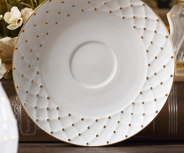 Elegant Ceramic Tea Cups, 6.8 oz Tea Cup and Saucer in Gift Box as Birthday Gift, Beautiful British Tea Cups, Creative Porcelain Tea Cup Set-LargePaintingArt.com