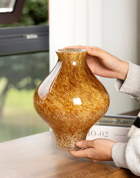 Handmade Liuli Vases, Color Glaze Vase, Contemporary Vases for Modern Home Decor, Modern Glass Bud Vases, Centerpiece Vases on Table-LargePaintingArt.com