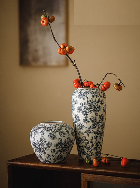 Centerpiece on Dining Table, Flower Vase on Table, Handmade Water Holding Flower Vases, Porcelain Flower Vases, Modern Ceramic Bouquet Vases-LargePaintingArt.com