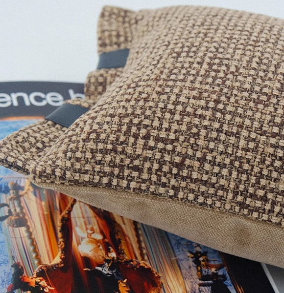 Contemporary Modern Sofa Pillow Covers, Brown Decorative Throw Pillows for Bedroom, Modern Throw Pillows for Couch, Modern Sofa Pillows for Interior Design-LargePaintingArt.com