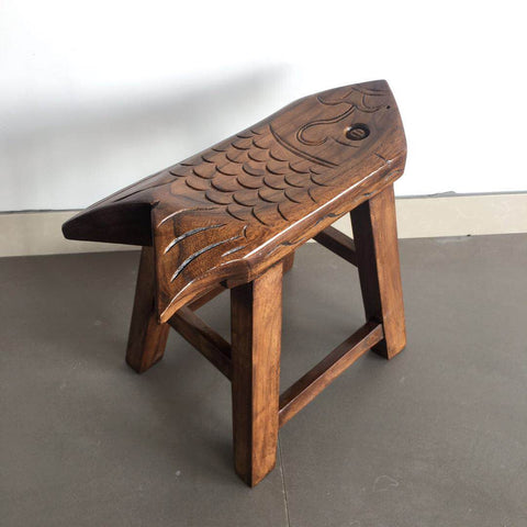 Handmade Solid Wood low Stool, Creative Shoe-changing Stool, Vintage Old Elm Wood Stool, Children's Wooden Stool, Sofa Stool, Dining Table Stool-LargePaintingArt.com