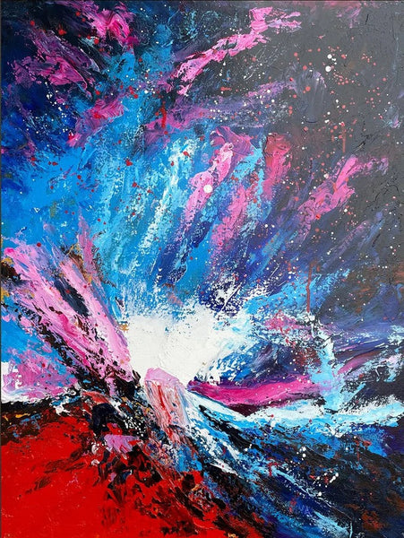 Abstract Paintings Behind Sofa, Contemporary Canvas Wall Art, Buy Paintings Online, Acrylic Paintings for Bedroom, Palette Knife Canvas Art-LargePaintingArt.com