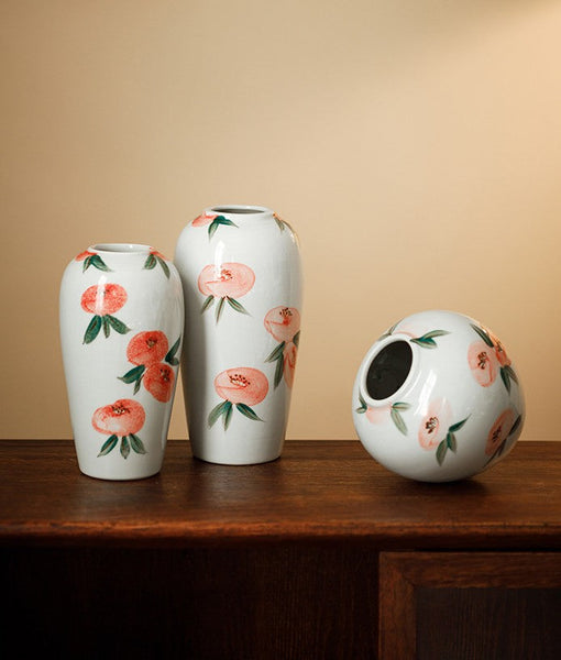 Handmade Water Holding Flower Vases, Modern Flower Vase Centerpiece on Table, Porcelain Flower Vases, Ceramic Bouquet Vases-LargePaintingArt.com