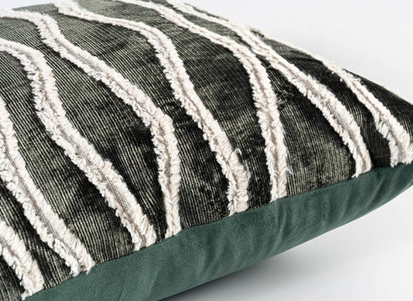 Large Simple Throw Pillow for Bedroom, Contemporary Pillows, Abstract Decorative Throw Pillows, Green Square Modern Throw Pillows for Couch-LargePaintingArt.com