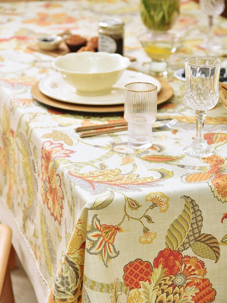 Extra Large Rectangle Tablecloth for Dining Room Table, Country Farmhouse Tablecloth, Square Tablecloth for Round Table, Rustic Table Covers for Kitchen-LargePaintingArt.com