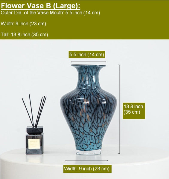 Handmade Liuli Vases, Centerpiece Vases on Table, Colored Glaze Vase for Modern Home Decor, Glass Bud Vases, Bouquet Flower Vase-LargePaintingArt.com