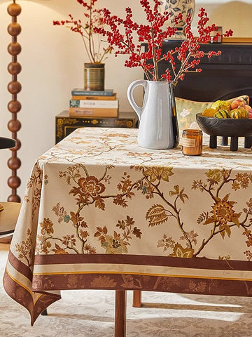 Flower Farmhouse Table Covers, Square Tablecloth for Round Table, Extra Large Modern Rectangular Tablecloth for Dining Room Table, Long Tablecloth for Living Room-LargePaintingArt.com