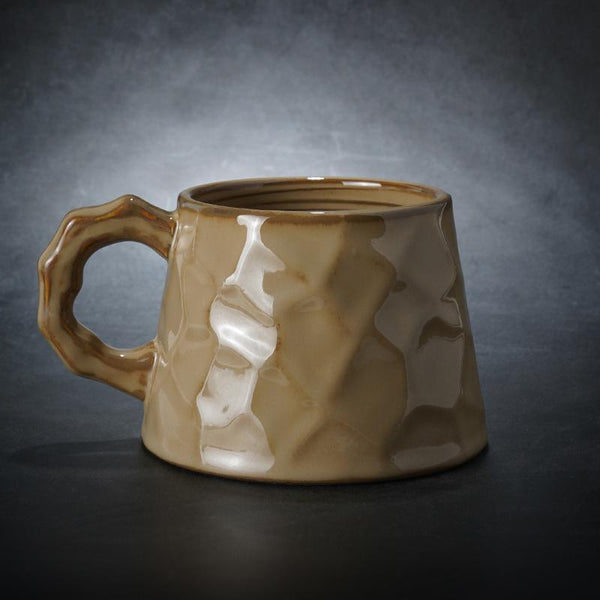 White Ceramic Coffee Mug, Large Capacity Coffee Cups, Large Tea Cup, Large Handmade Pottery Coffee Cup, Black Coffee Cup-LargePaintingArt.com