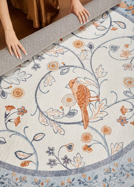 Dining Room Contemporary Round Rugs, Bedroom Modern Round Rugs, Modern Rug Ideas for Living Room, Circular Modern Rugs under Chairs-LargePaintingArt.com