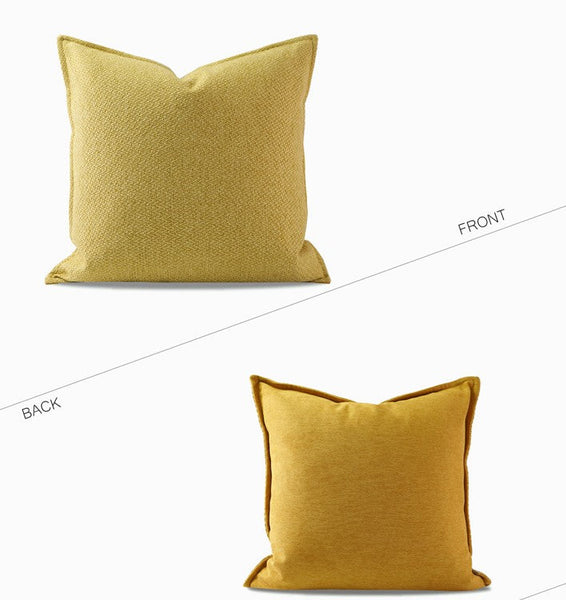 Large Yellow Square Modern Throw Pillows for Couch, Contemporary Modern Sofa Pillows, Simple Decorative Throw Pillows, Large Throw Pillow for Interior Design-LargePaintingArt.com