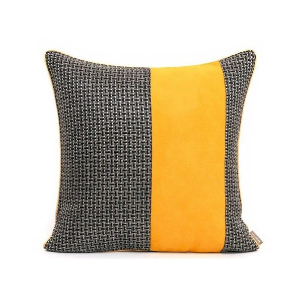 Large Black Yellow Modern Pillows, Modern Throw Pillows for Couch, Decorative Modern Sofa Pillows, Modern Simple Throw Pillows for Living Room