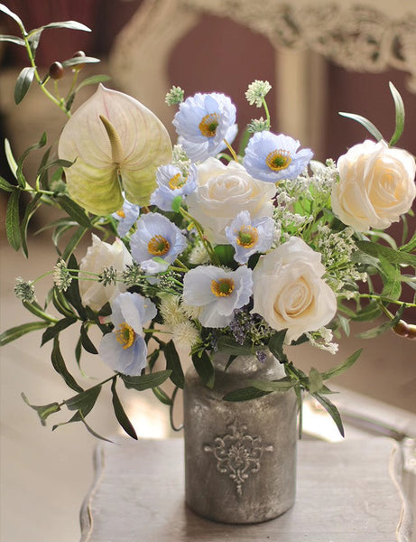 Large Bunch of Romantic Flowers, Table Centerpiece, Beautiful Spring Flower Arrangement for Home Decoration, Real Touch Artificial Floral for Living Room-LargePaintingArt.com