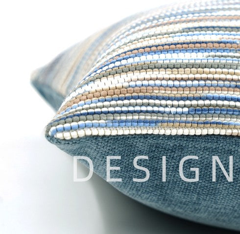 Abstract Blue Modern Sofa Pillows, Large Decorative Throw Pillows, Contemporary Square Modern Throw Pillows for Couch, Simple Throw Pillow for Interior Design-LargePaintingArt.com