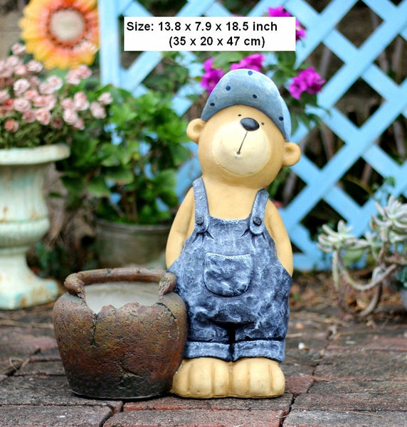 Garden Animal Sculpture Bear Statues, Garden Decor Ideas, Outdoor Garden Decoration, Animal Statues, Garden Ornament, Villa Courtyard Decor-LargePaintingArt.com