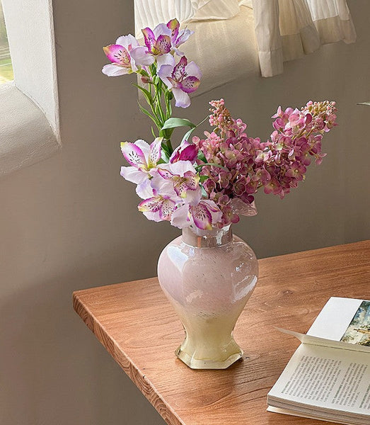 Bouquet Flower Vase, Vintage Glass Flower Vases, Creative Modern Vases for Living Room, Glass Bud Vases, Handmade Flower Vases on Table-LargePaintingArt.com