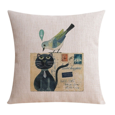 Large Decorative Pillow Covers, Decorative Sofa Pillows for Children's Room, Love Birds Throw Pillows for Couch, Singing Birds Decorative Throw Pillows-LargePaintingArt.com