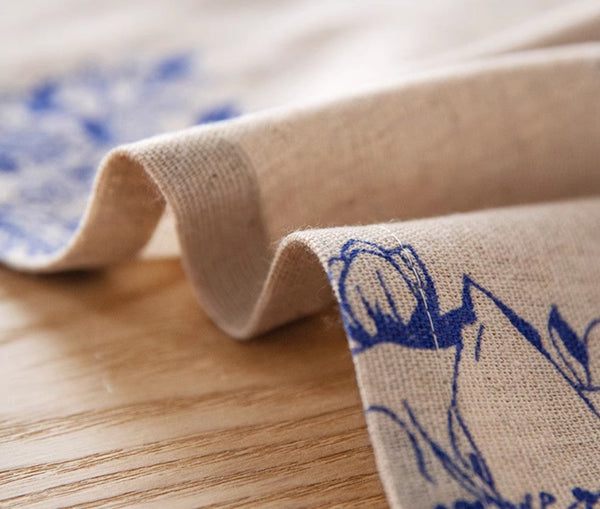 Dining Room Flower Table Cloths, Large Rectangular Table Covers for Kitchen, Farmhouse Table Cloth, Wedding Tablecloth, Square Tablecloth for Oval Table-LargePaintingArt.com
