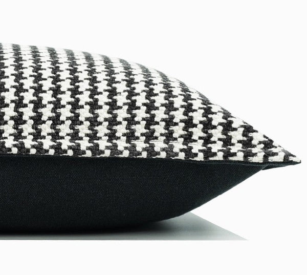 Chequer Modern Sofa Pillows, Large Black and White Decorative Throw Pillows, Contemporary Square Modern Throw Pillows for Couch, Abstract Throw Pillow for Interior Design-LargePaintingArt.com