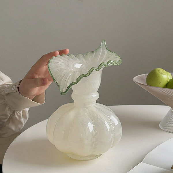 Creative Modern Vase for Living Room, Decorative Flower Vases on Table, Small Flower Vase, Modern Glass Flower Vases, Handmade Glass Bud Vases-LargePaintingArt.com