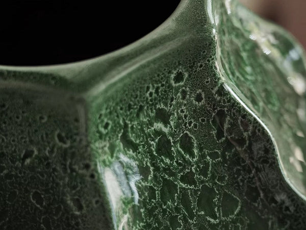Large Contemporary Vases on Dining Table, Handmade Modern Flower Vase, Centerpiece Ceramic Bouquet Vases, Green Porcelain Vases for Modern Home Decor-LargePaintingArt.com
