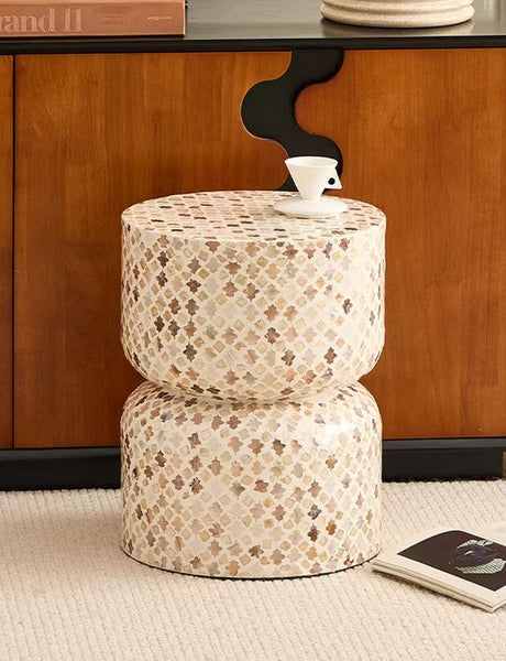 Elegant Small End Table, Modern Side Table, Contemporary Bedside Table, Bedside Small Side Table, Creative Coffee Table, Contemporary Side Table, Portable Casual Side Table, Shell Small Sofa Side Table-LargePaintingArt.com