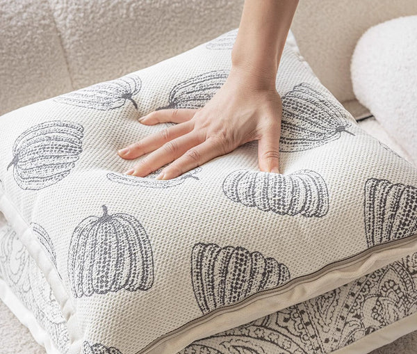 Modern Sofa Pillows, Decorative Throw Pillows for Couch, Embroider Flower Pillow Covers, Farmhouse Flower Decorative Pillows-LargePaintingArt.com