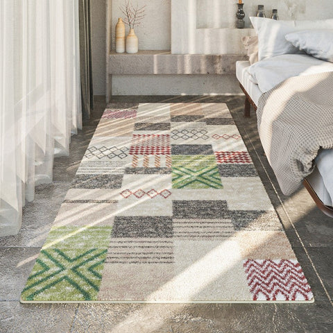 Modern Runner Rugs for Entryway, Contemporary Modern Rugs Next to Bed, Hallway Runner Rug Ideas, Geometic Modern Rugs for Dining Room-LargePaintingArt.com