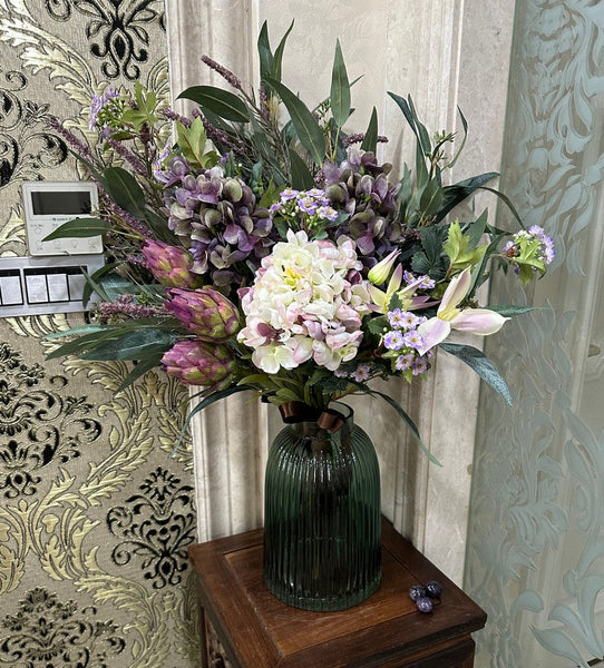 Amazing Flower Arrangement Ideas for Interior Design, Large Bunch of Flowers Arrangement, Faux Silk Floral Table Centerpiece, Modern Artificial Floral for Living Room-LargePaintingArt.com