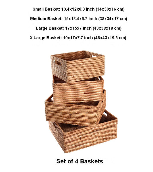 Large Storage Baskets for Bedroom, Storage Baskets for Bathroom, Rectangular Storage Baskets, Storage Baskets for Shelves-LargePaintingArt.com