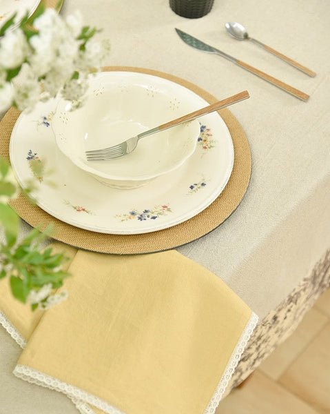 Cotton and Linen Rectangle Table Covers for Dining Room Table, Modern Tablecloth for Kitchen, Square Tablecloth for Coffee Table-LargePaintingArt.com