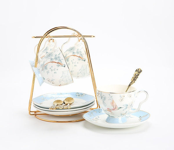 Ceramic Tea Cup Set, Luxury Tea Cup with Saucer, Porcelain Coffee Cup, Elegant Coffee Cup, Porcelain Tea cups, British Tea Cup Set, Afternoon Tea Cup with Saucer Set-LargePaintingArt.com