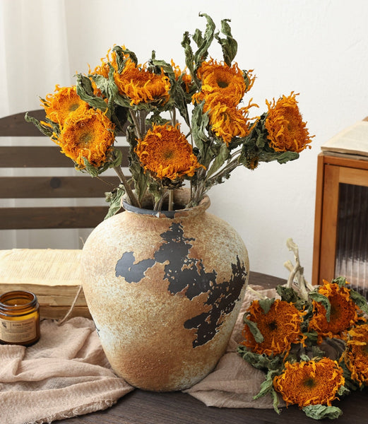 Natural Decorations, A Bunch of Sunflowers, Flower Arrangement, Handmade Artificial Flowers for Home Decor, Natural Dried Sunflower Stems-LargePaintingArt.com