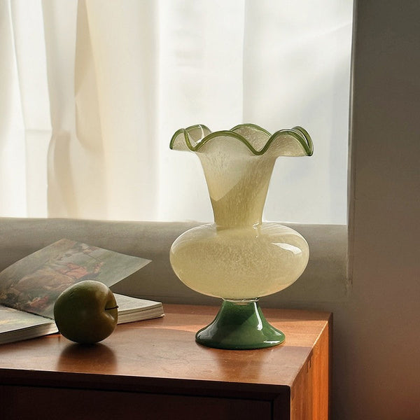 Bouquet Flower Vase, Vintage Glass Flower Vases, Water Holding Flower Vases, Glass Bud Vases, Handmade Flower Vases on Table-LargePaintingArt.com