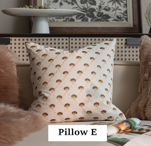 Decorative Pillow Arrangement Ideas for Couch, Modern Decorative Pillows for Bedroom, Embroidered Butterfly Pillow Covers, Large Decorative Throw Pillows for Living Room-LargePaintingArt.com