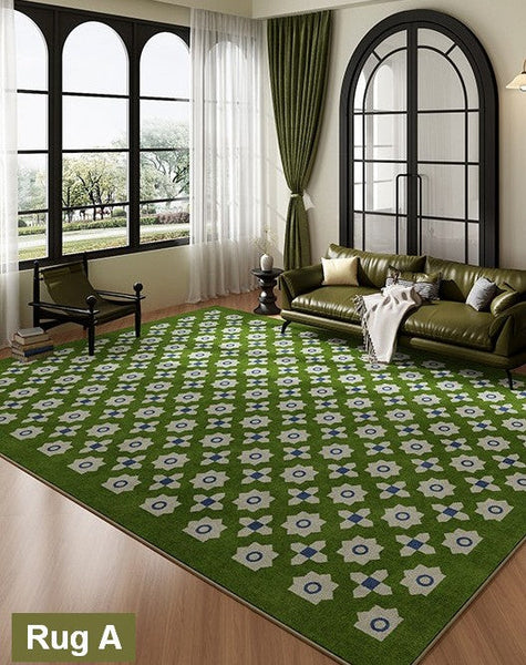 Unique Modern Rugs for Bedroom, Mid Century Modern Rugs, Colorful Geometric Rugs for Dining Room, Colorful Absract Rugs for Living Room-LargePaintingArt.com