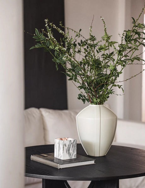 Centerpiece Ceramic Bouquet Vases, Porcelain Vases for Modern Home Decor, Large Contemporary Vases on Dining Table, Handmade Modern Flower Vase-LargePaintingArt.com