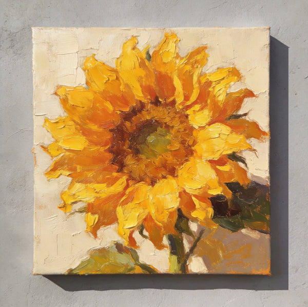 Hand Painted Canvas Art, Small Canvas Artwork, Sunflowers Still Life Painting, Original Flower Paintings, Buy Small Artwork Online-LargePaintingArt.com