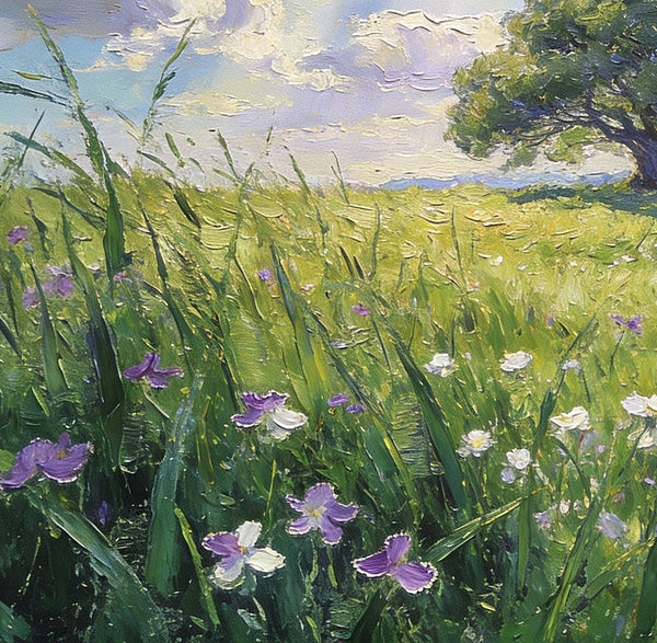 Morning on the Grassland, Small Landscape Paintings, Small Oil Paintings on Canvas, Original Oil Paintings, Small Paintings on Canvas, Hand Painted Canvas Art-LargePaintingArt.com
