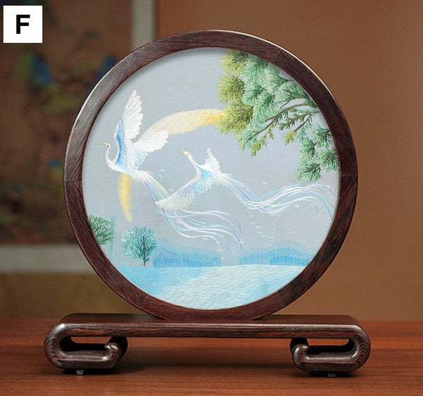Exclusive Business Presents, Flower and Birds Silk Embroidery Ornaments, Creative Birthday Gift, Premium Souvenir, Traditional Chinese Suzhou Silk Embroidery-LargePaintingArt.com