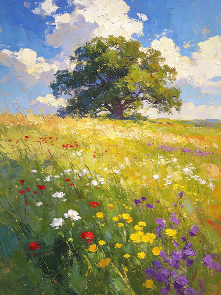 Spring Awakens the Wild, Landscape Oil Paintings, Original Small Paintings on Canvas, Heavy Texture Oil Paintings, Small Paintings on Canvas, Hand Painted Canvas Art-LargePaintingArt.com