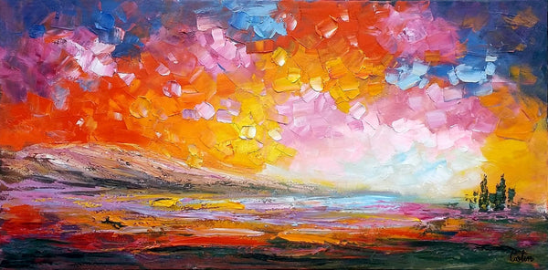 Abstract Landscape Paintings, Original Oil Painting, Custom Canvas Painting, Oil Painting for Sale-LargePaintingArt.com