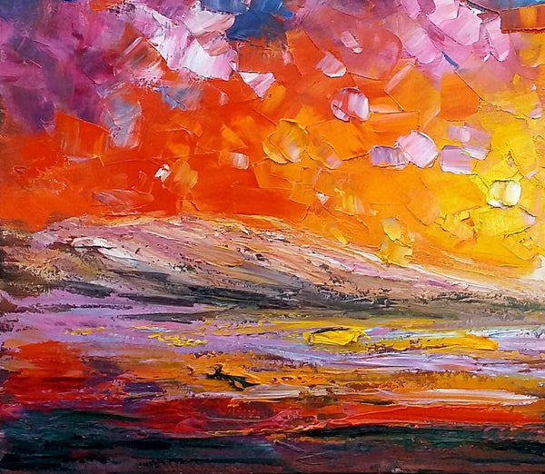 Abstract Landscape Paintings, Original Oil Painting, Custom Canvas Painting, Oil Painting for Sale-LargePaintingArt.com