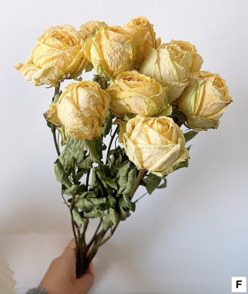 Dried Rose Floral Bouquet, Dried Rose Flowers, Natural Dried Rose Flower Bunches, A Bunch Dried Rose Flowers, Red Yellow Purple Dried Rose Flowers-LargePaintingArt.com