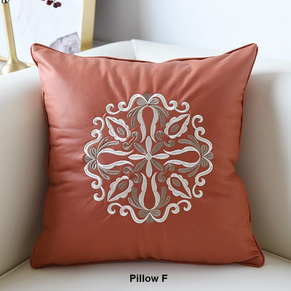 Modern Sofa Pillows, Flower Pattern Decorative Throw Pillows, Contemporary Throw Pillows, Large Decorative Pillows for Living Room-LargePaintingArt.com