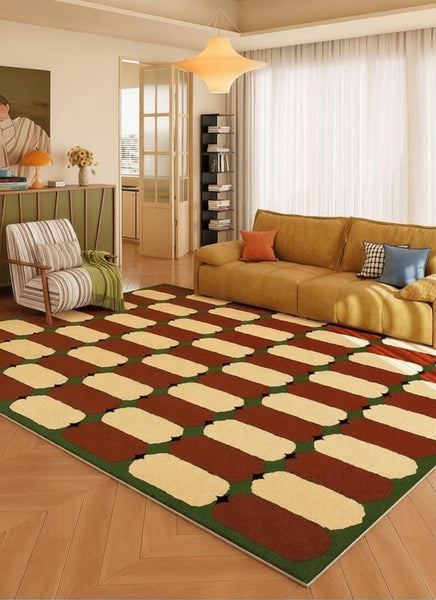 Geometric Modern Rugs, Mid Century Contemporary Rugs, Modern Living Room Rug Ideas, Colorful Area Rugs for Dining Room-LargePaintingArt.com