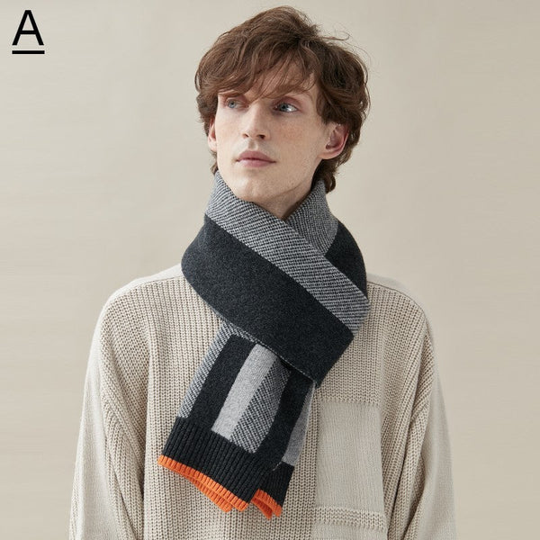 Casual Scarf Men, Business Wool Scarf for Gentleman, Men's Winter Scarf, Men's Wool Scarf Winter, Modern Fashion Scarf, Formal Men Scarf Styles, Pure Wool Scarf-LargePaintingArt.com