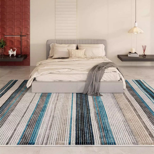 Unique Modern Rugs for Living Room, Abstract Contemporary Rugs for Bedroom, Modern Area Rugs under Sofa, Dining Room Floor Rugs, Modern Carpets for Office-LargePaintingArt.com